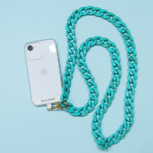 Cross Body Phone holder - Turquoise Tortishell