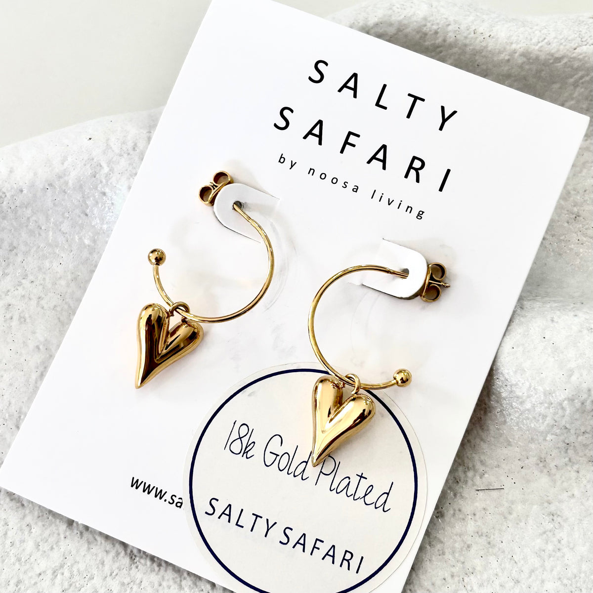 Love Drop Gold Hoop Earrings