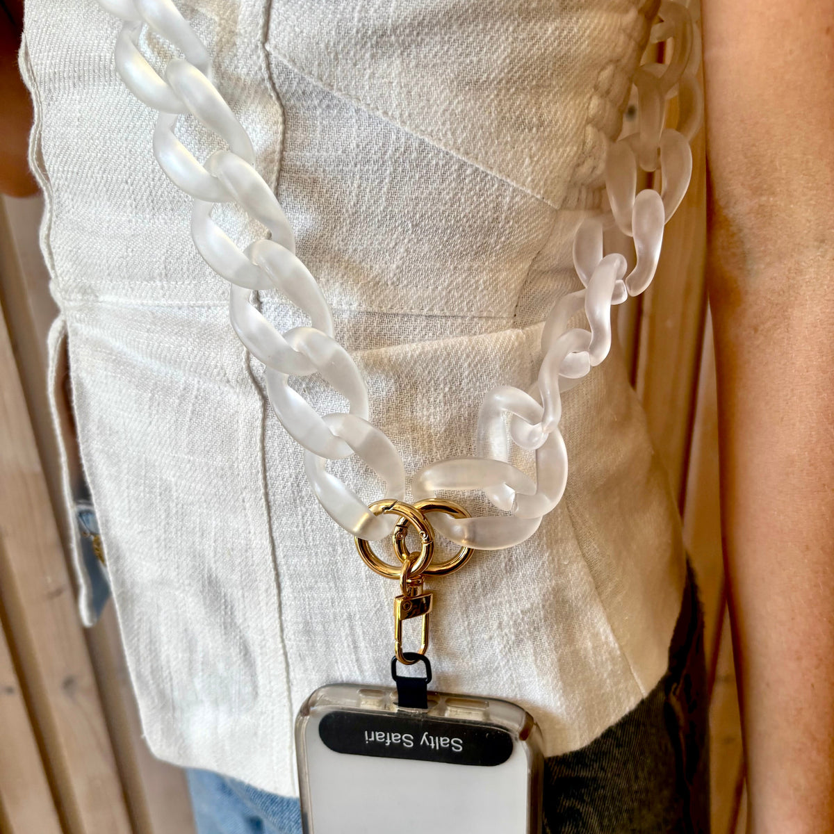 Capri cross body phone strap - Snow