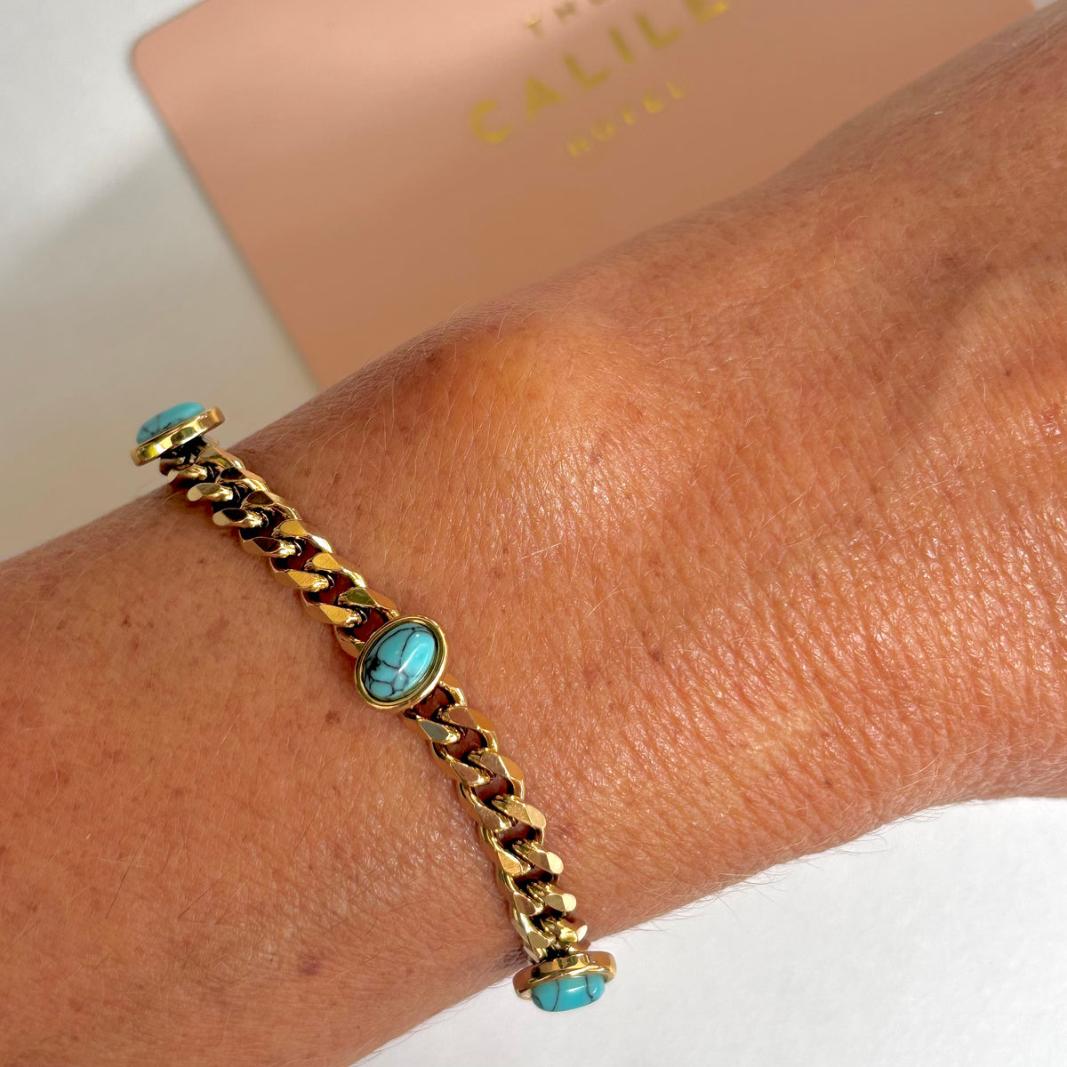 Vale Gold Bracelet Turquoise