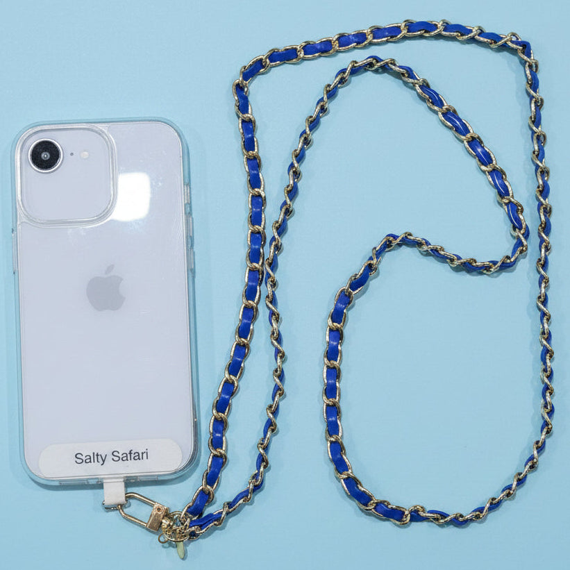 Coco Cross body phone strap - Ocean Blue