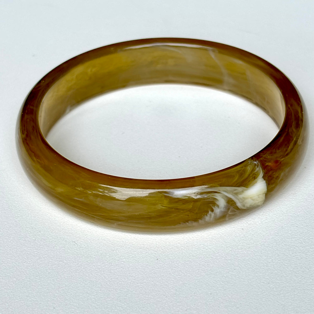 Medium Resin Bangle - Olive