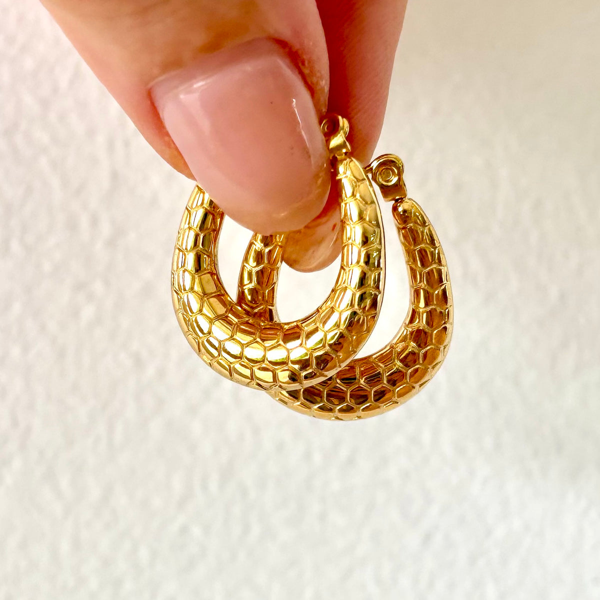 Python Gold Hoop Earrings