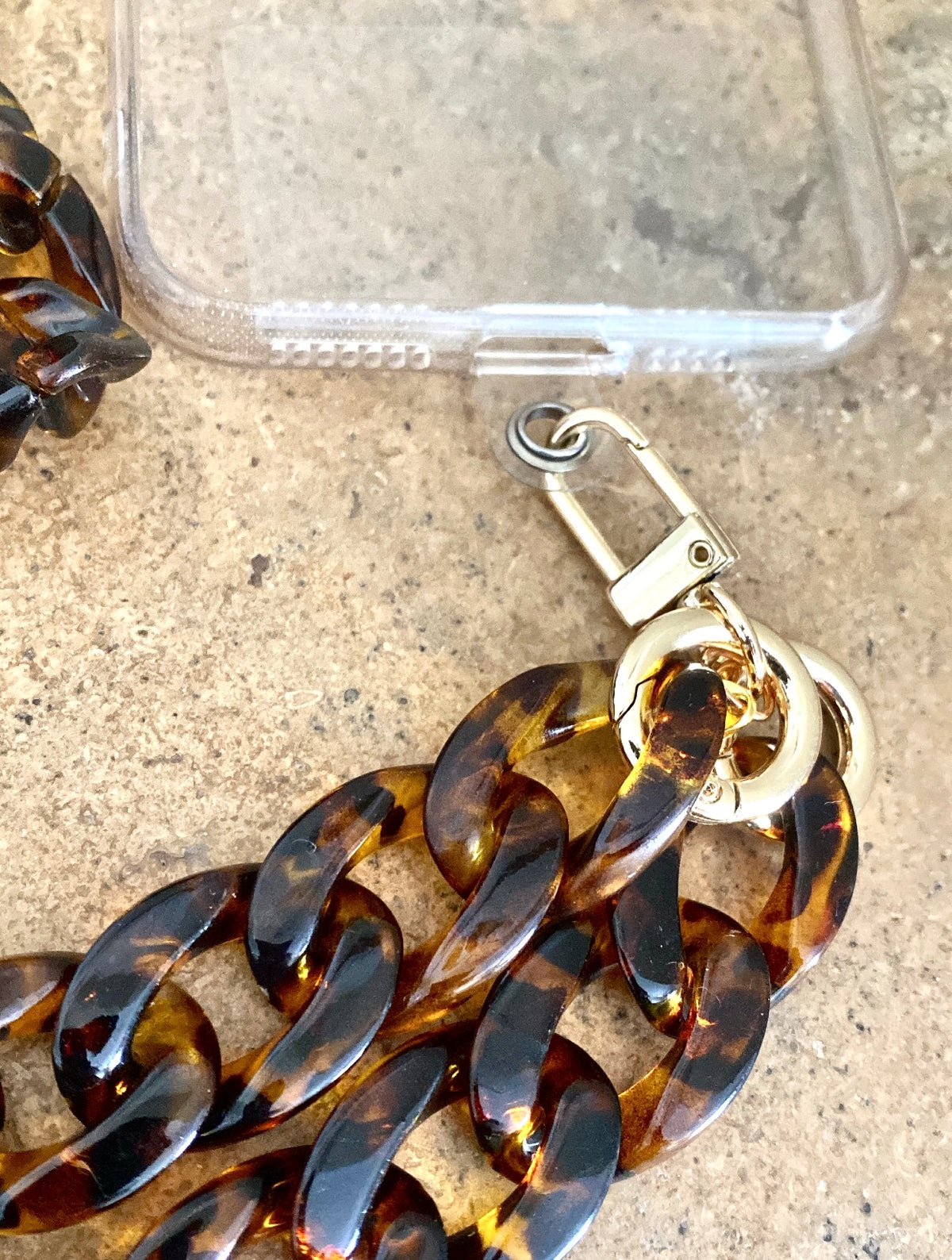 Cross body phone strap - Dark Tortishell