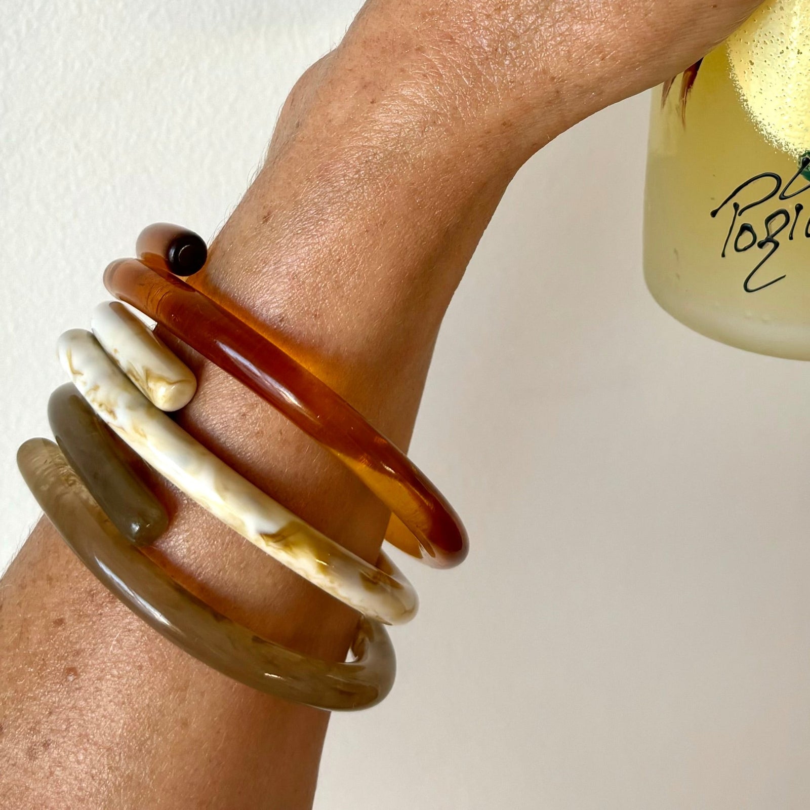Wrapped Resin Bangle - Honey