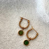 Gyia Gold Huggies Emerald