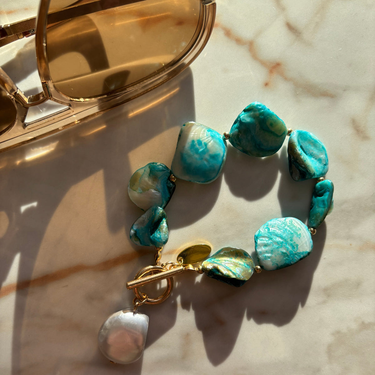 Club 55 St Tropez Turquoise & Pearl bracelet