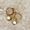 Gyia Gold Huggies Howlite Stone