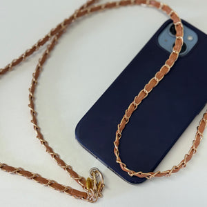 Cross body phone strap - Coco Tan