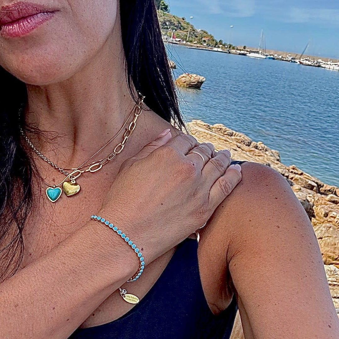 Heart Charm Necklace 18k gold plated