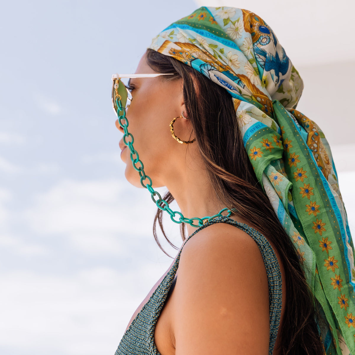 Bondi Glasses Chain Turquoise