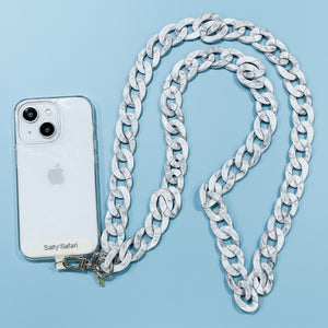 Cross Body Phone holder - White Marble