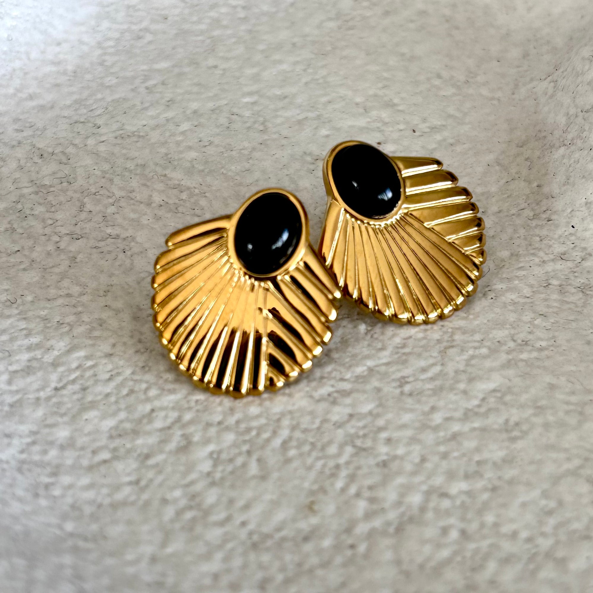 Vale Gold Earrings, Midnight