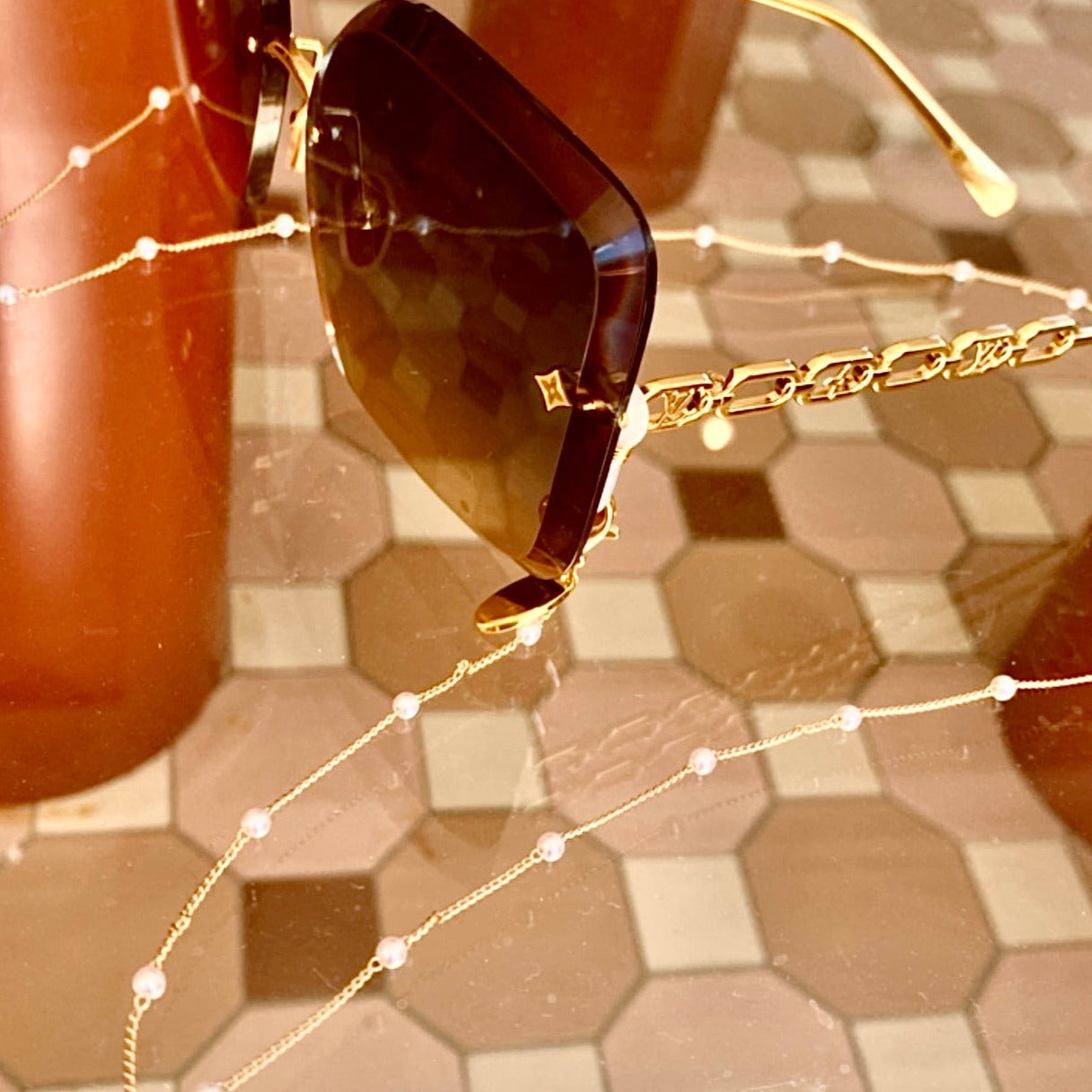 Delicate Pearl Drops Glasses Chain