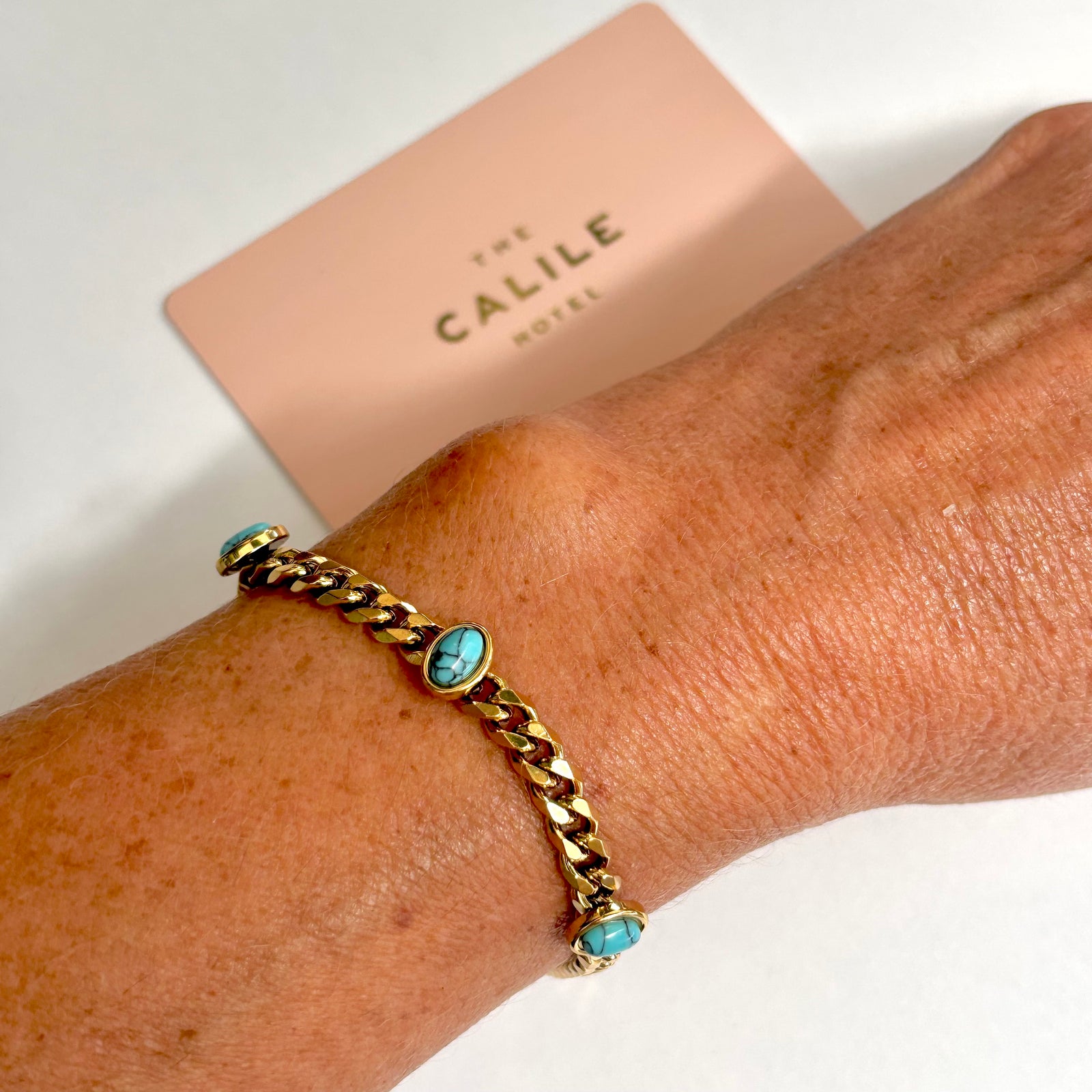 Vale Gold Bracelet Turquoise