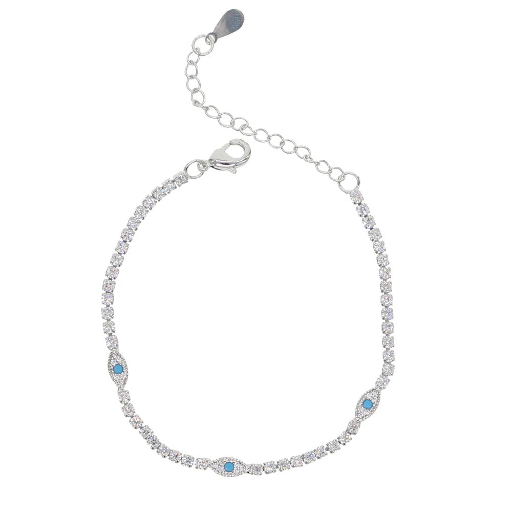 Delicate Evil Eye Protection - Tennis Bracelet