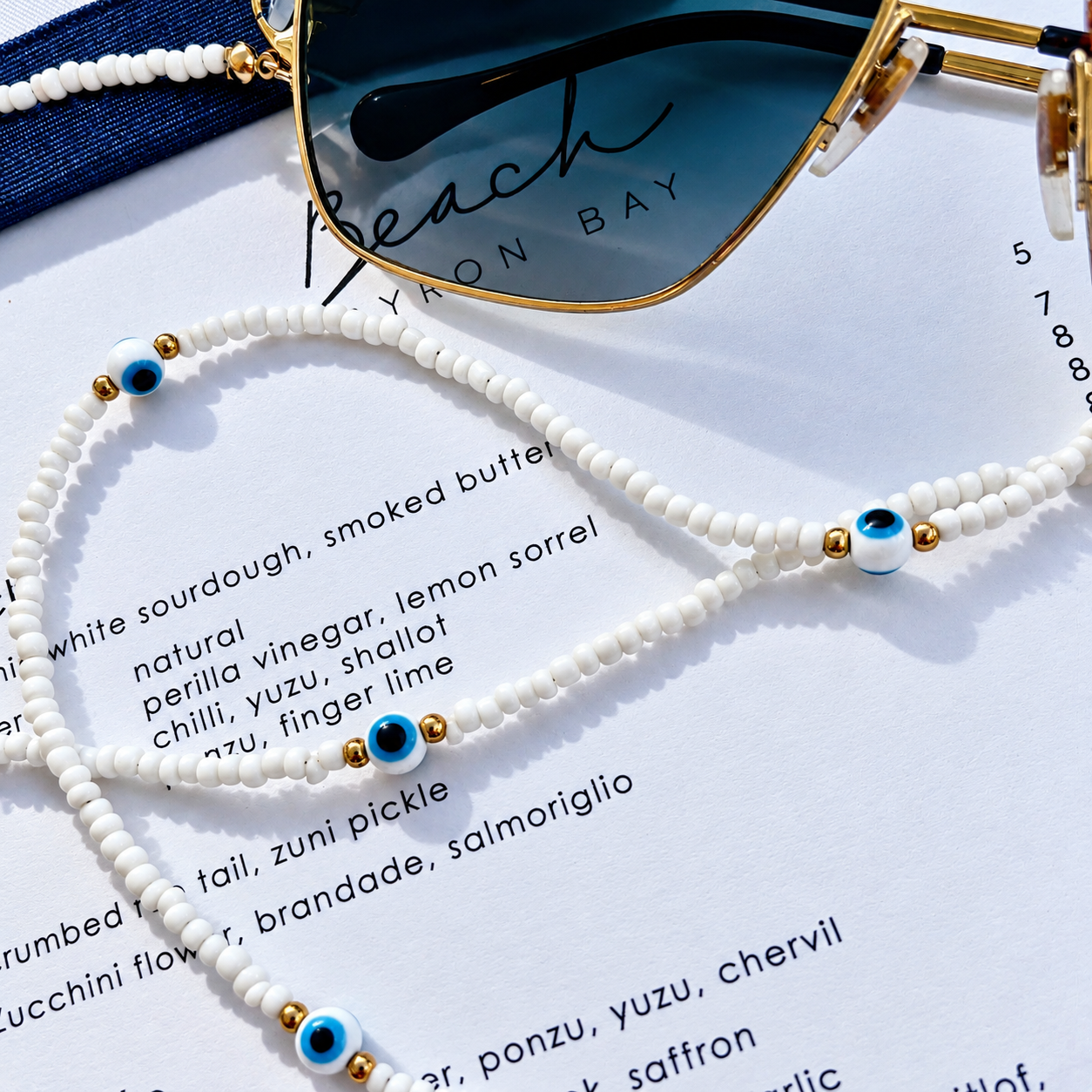 Evil Eye Sunglass Chain Snow