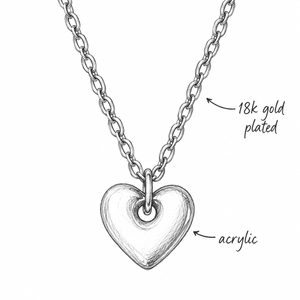 Sophia Heart Enamel Necklace Ruby