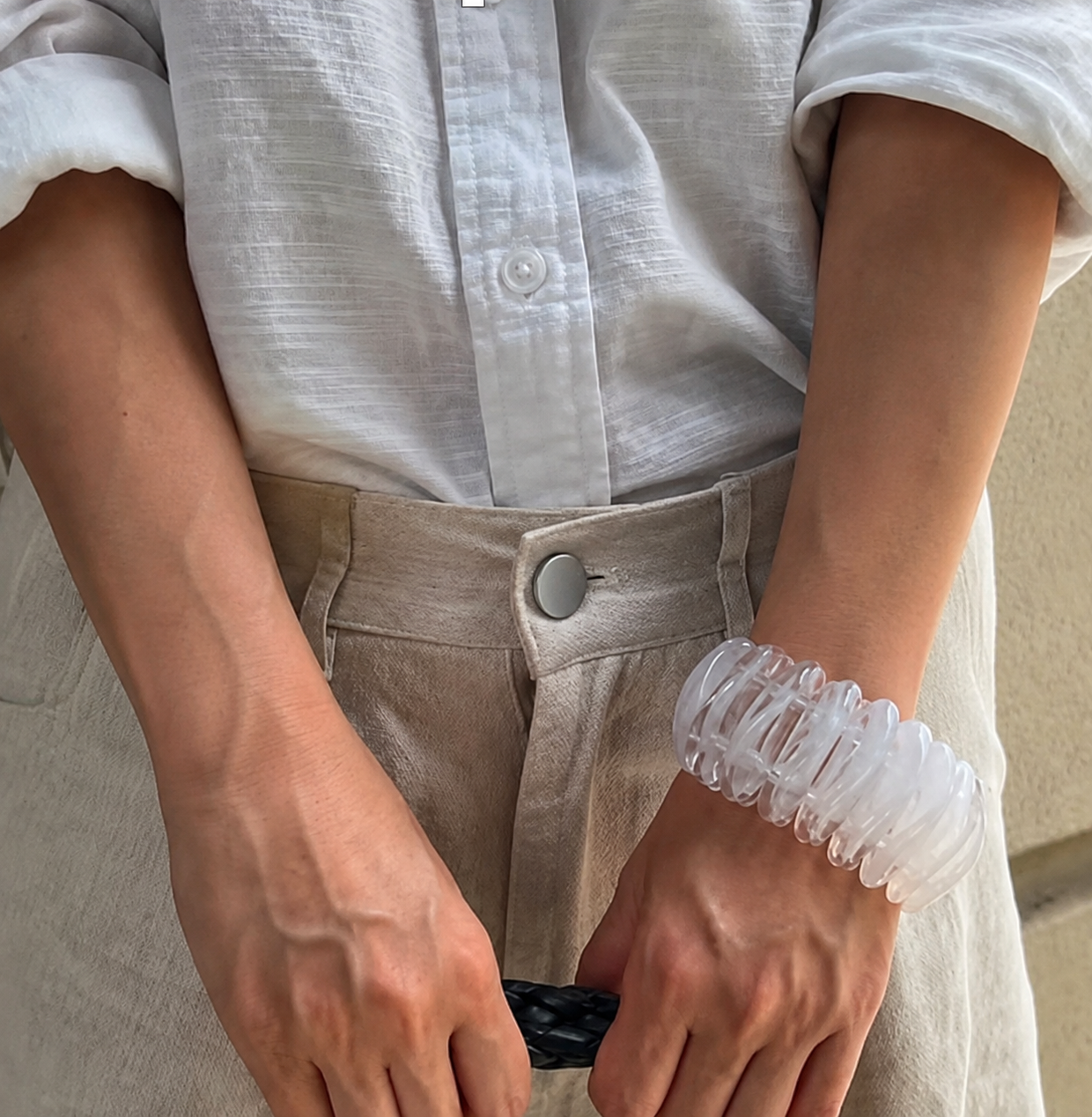 Statement Resin Bangle - Clear