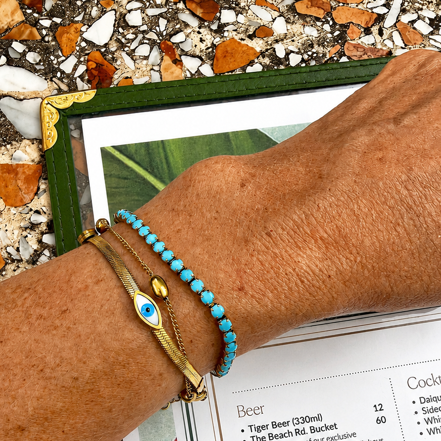 Evil Eye Snake Bracelet