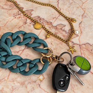 Santorini Key Ring / Phone Charm - Teal