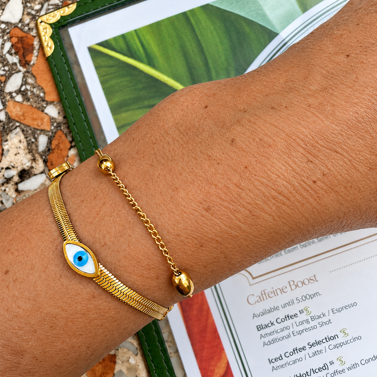 Evil Eye Snake Bracelet