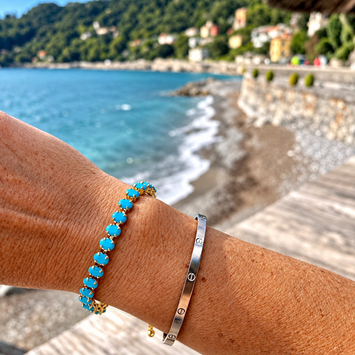 Mila Tennis Bracelet Turquoise