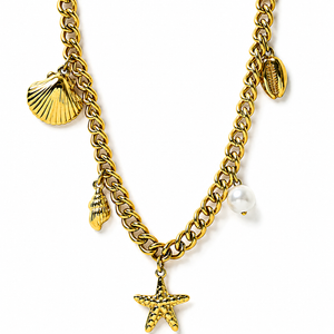 Seafoam Charm Gold Necklace