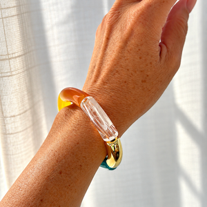 70s Resin Retro Bangle - Multi Coloured