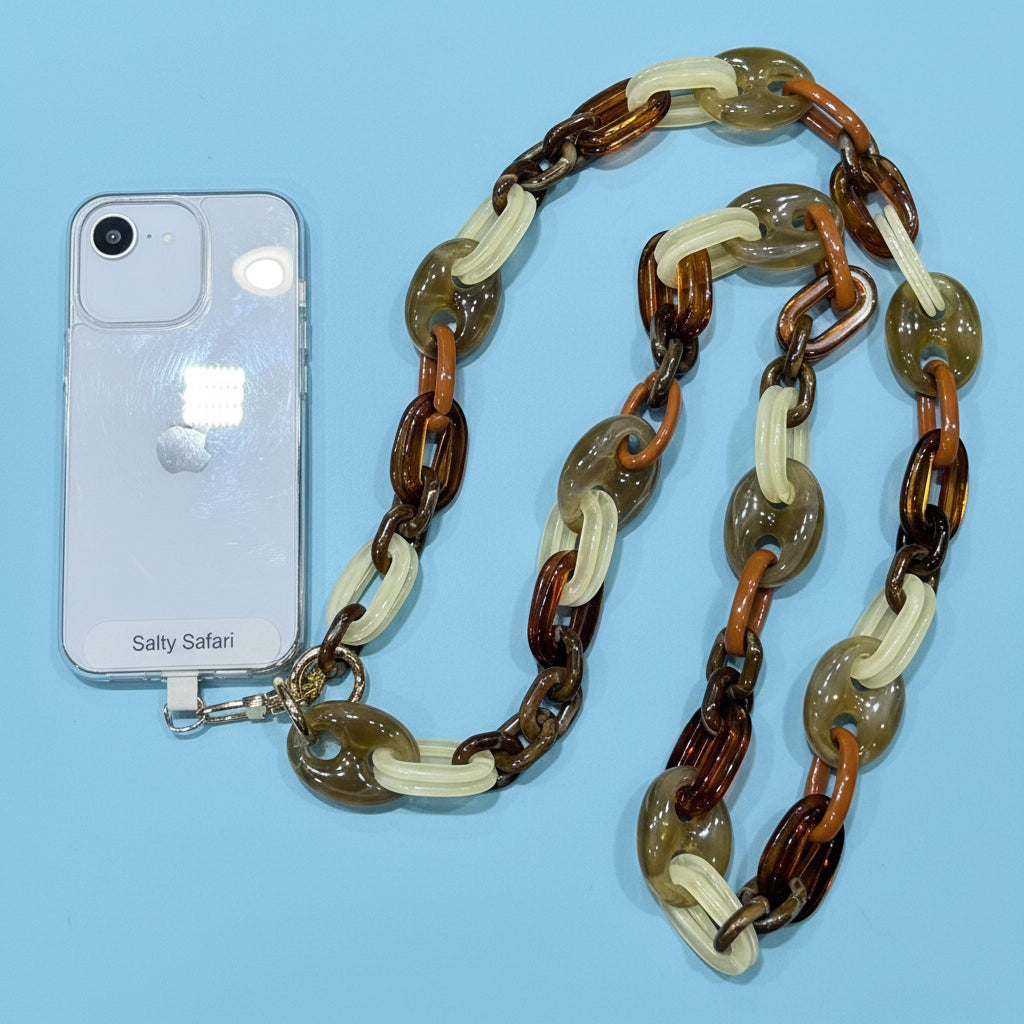 Amalfi Cross body phone strap - Mixed Latte