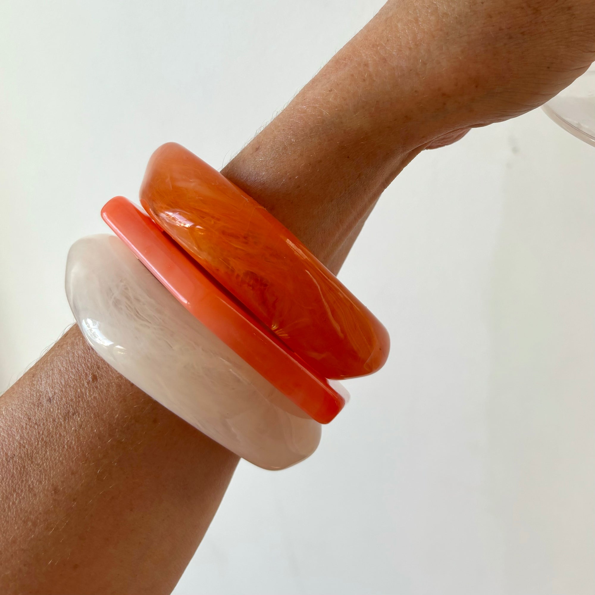 Abstract Resin Bangle - Tangerine