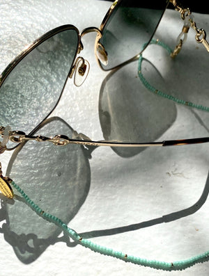 Mint Seed Bead Glasses Chain