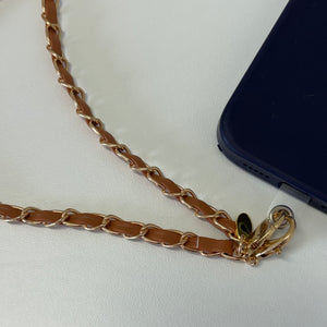 Cross body phone strap - Coco Tan