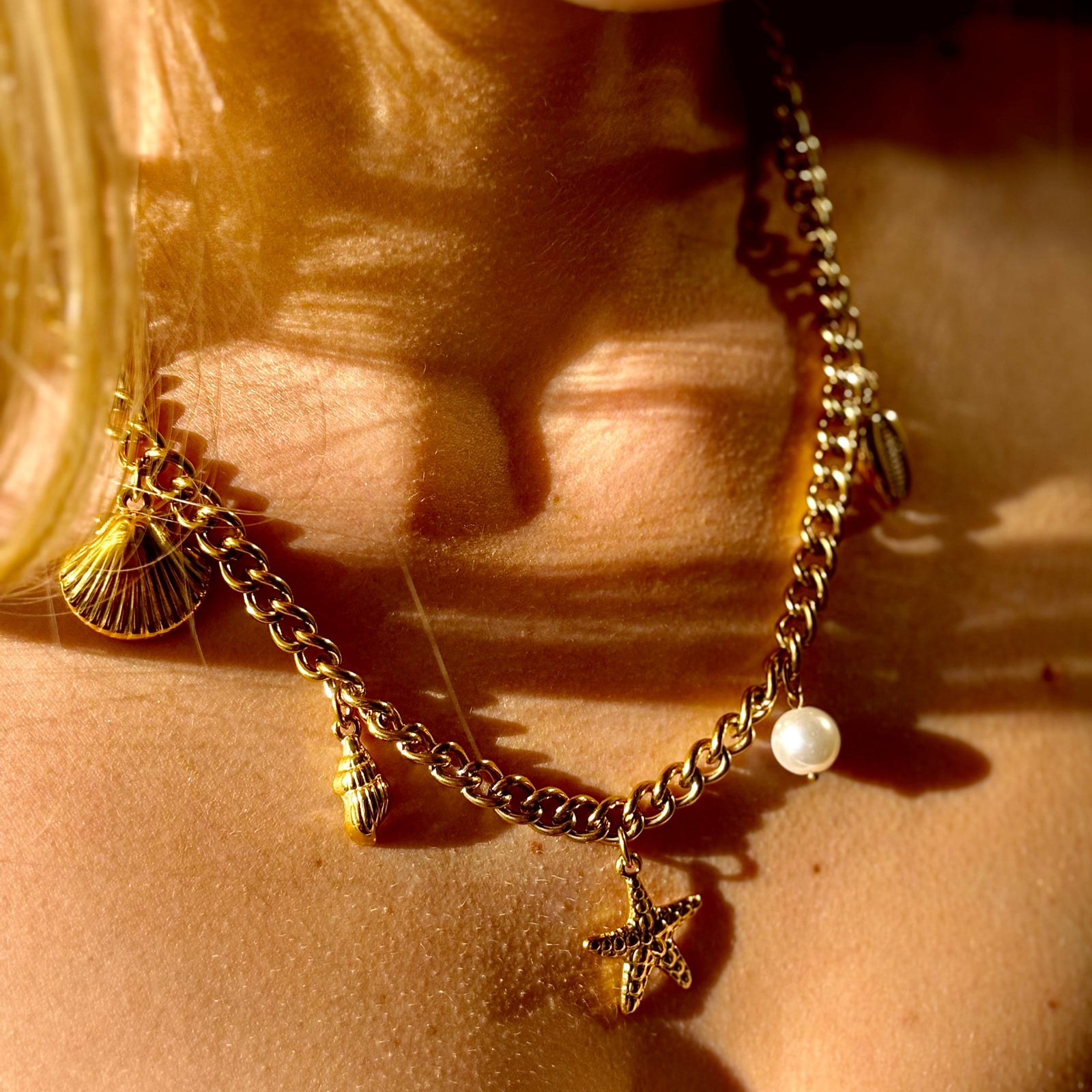 Seafoam Charm Gold Necklace