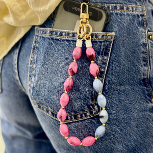 Bella Key Ring || Phone Charm - Pink & Navy