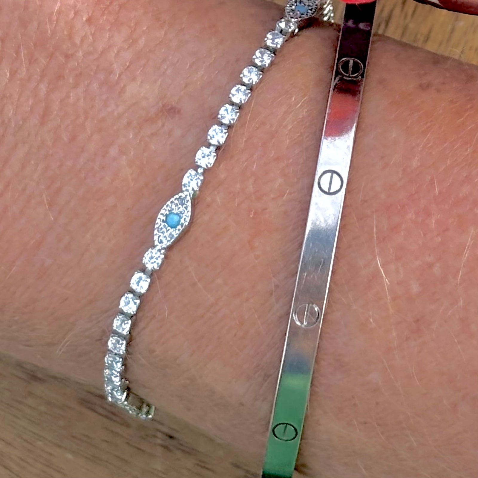 Delicate Evil Eye Protection - Tennis Bracelet