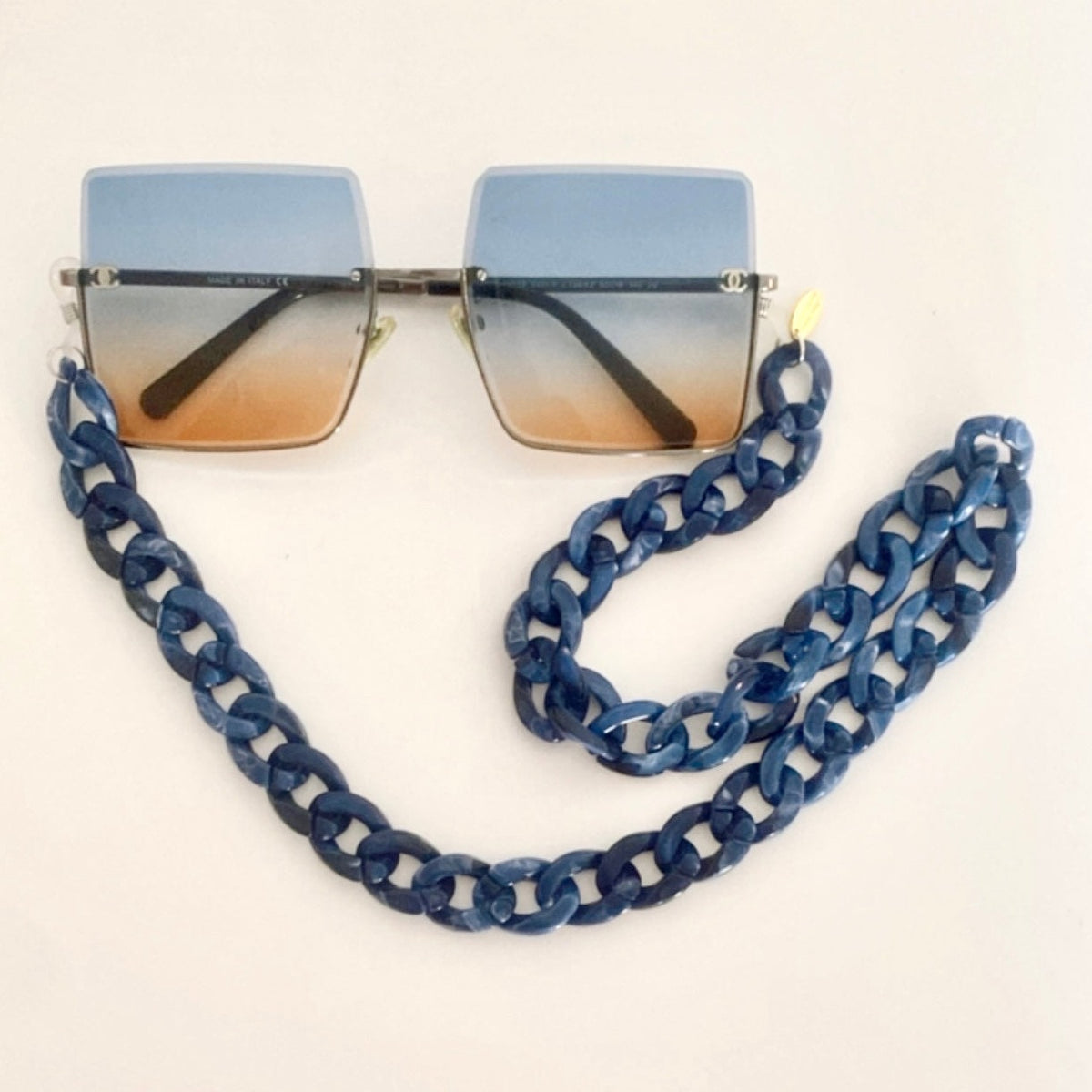 Navy Tortoise Shell - Sunglass chain