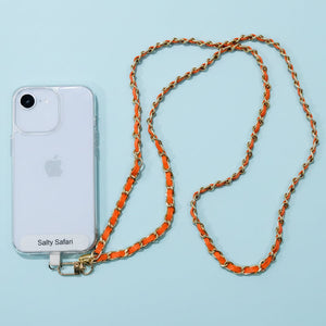 Coco Cross body phone strap - Tangerine