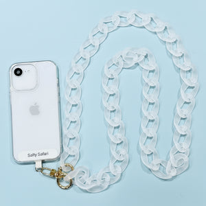 Cross body phone strap - Clear resin