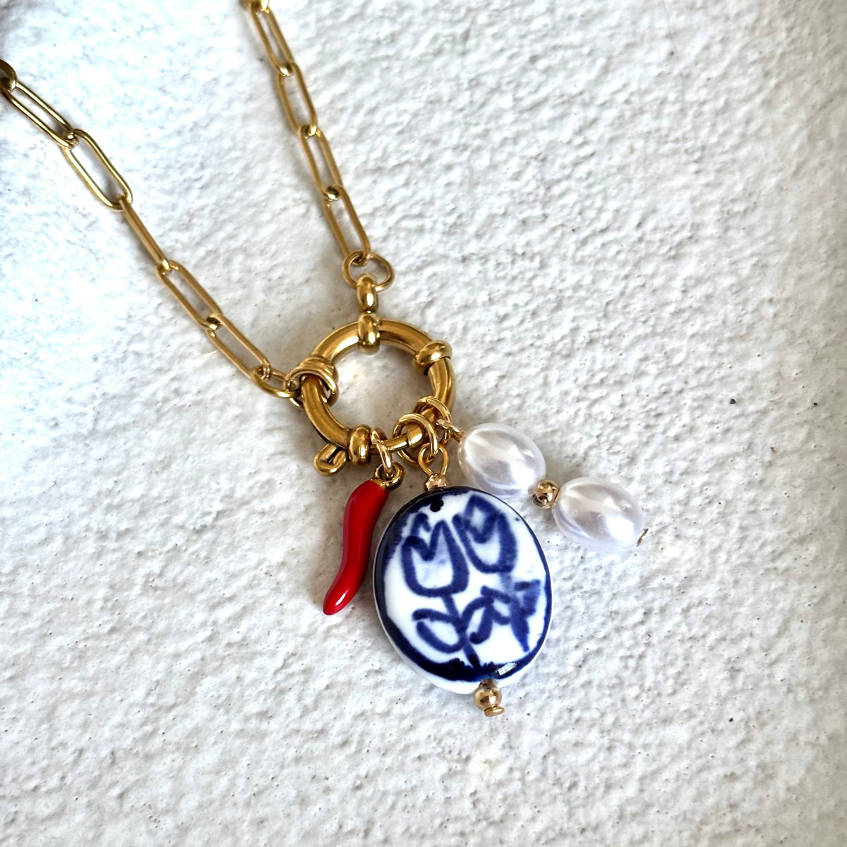 Sicilian shores charm necklace