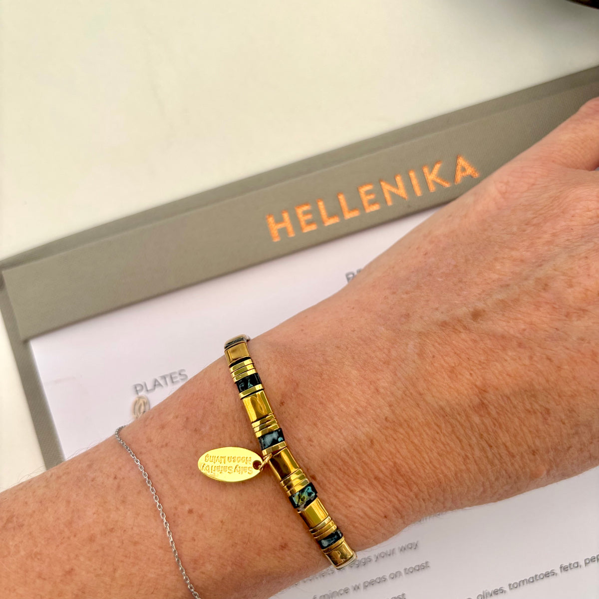 Ibiza Bracelet - Cleopatra Gold with Deep Dark Turquoise