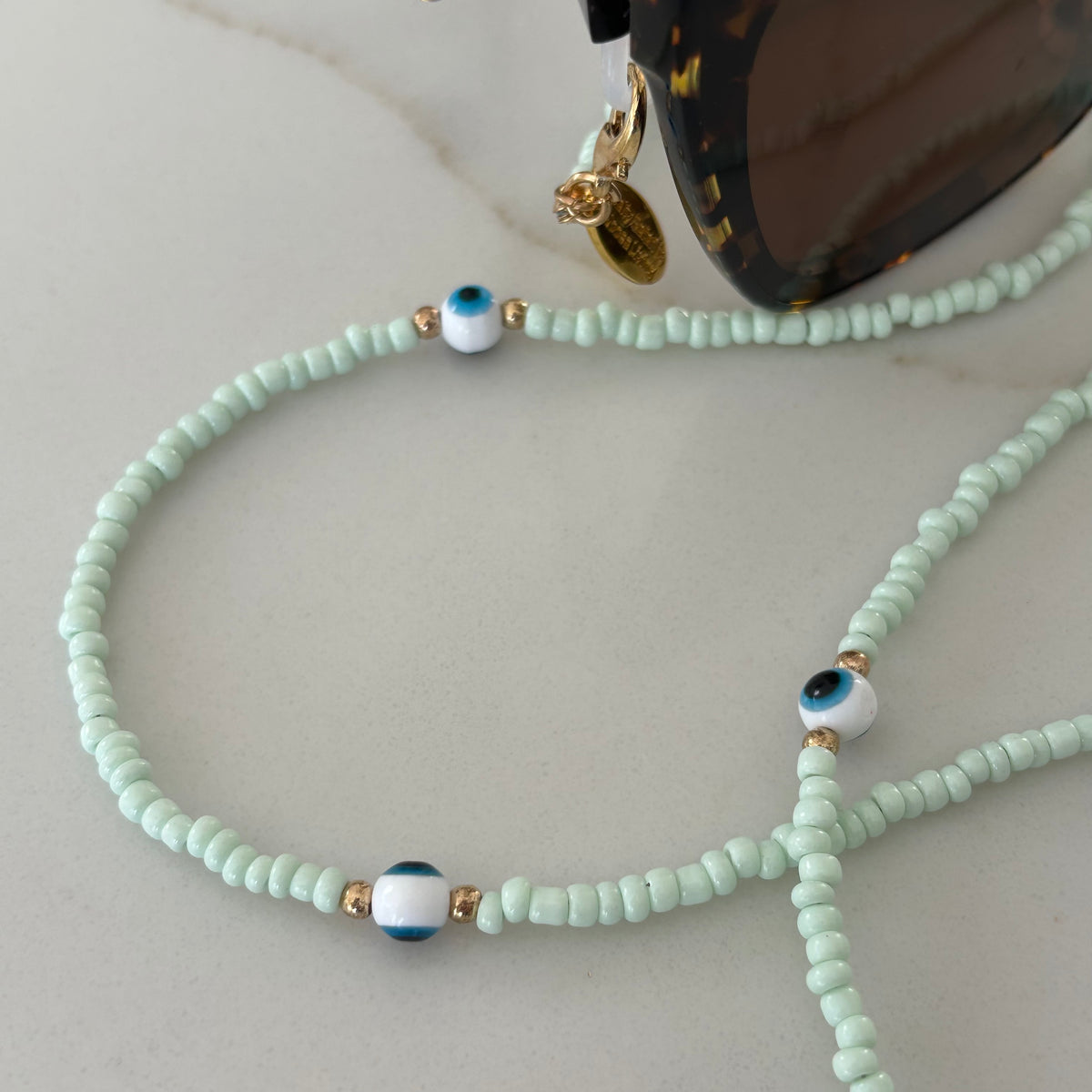 Evil Eye Sunglass Chain Mint