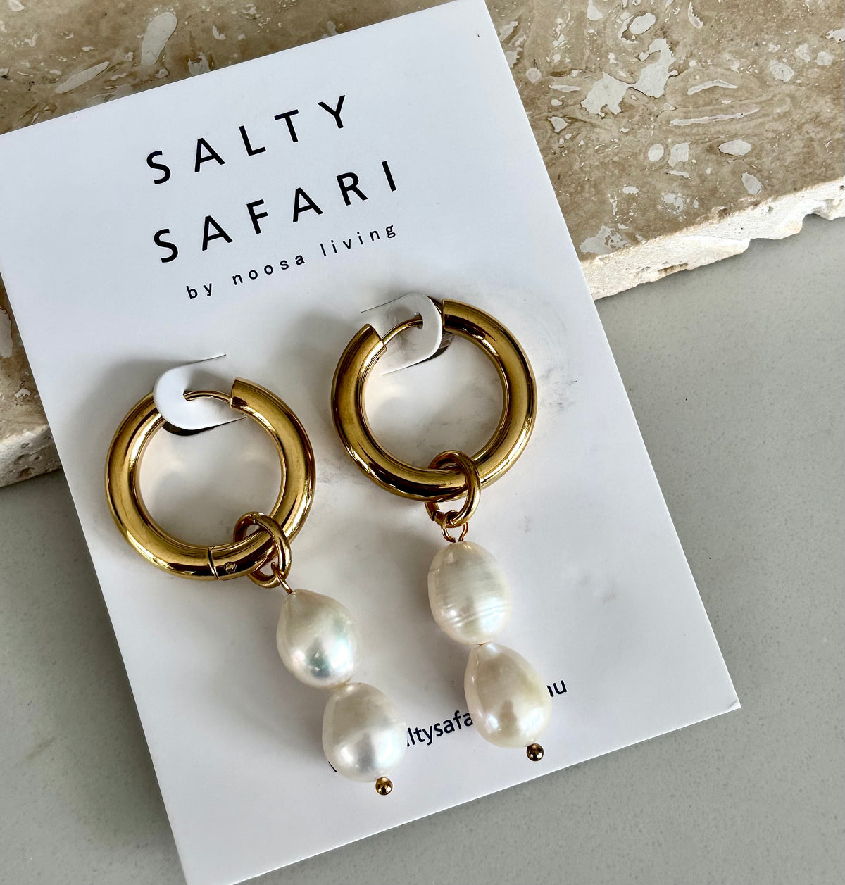 Faith Hoop Pearl Drop Earrings