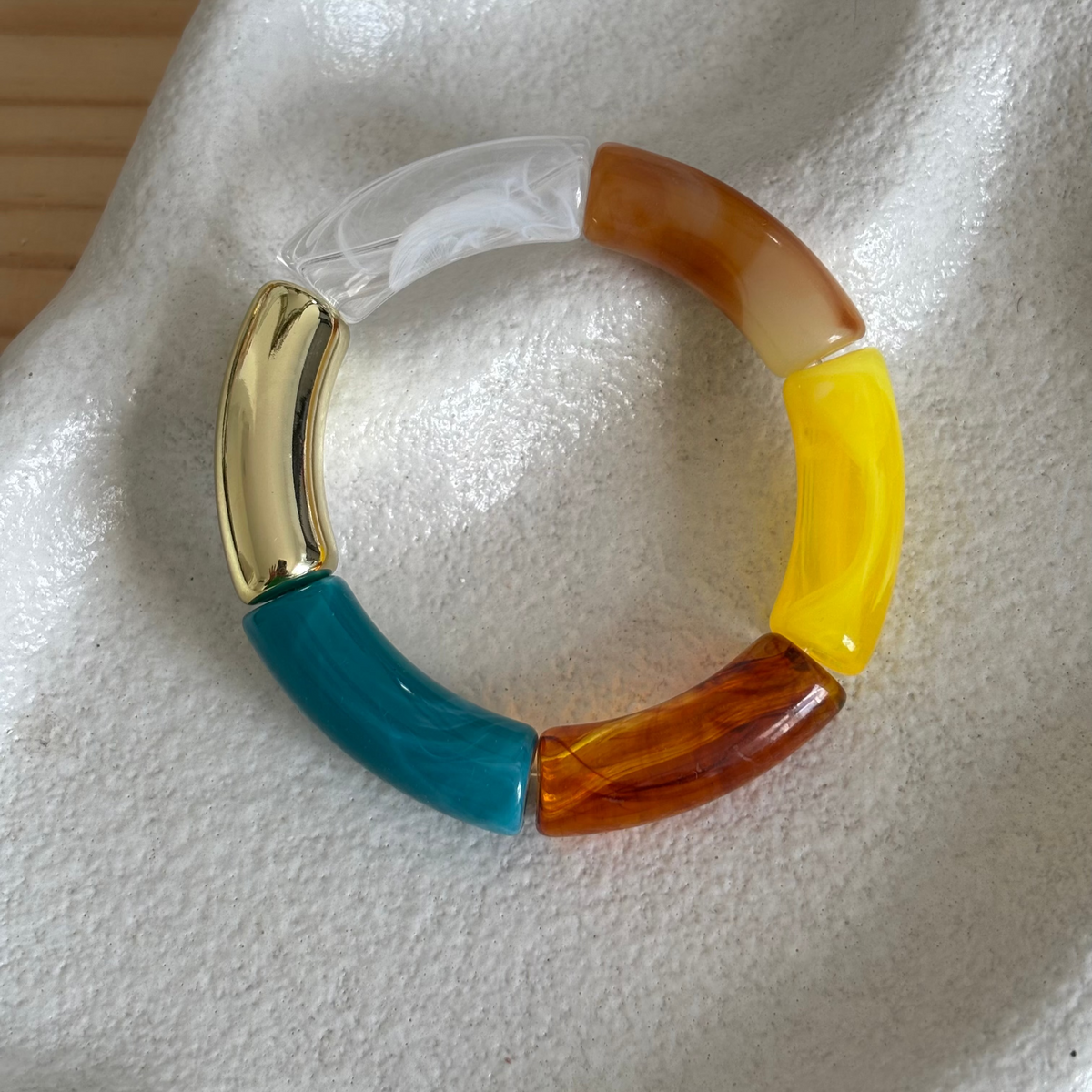 70s Resin Retro Bangle - Multi Coloured