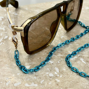 Metallic Chain Sunglass Chain Turquoise