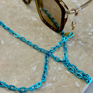 Metallic Chain Sunglass Chain Turquoise