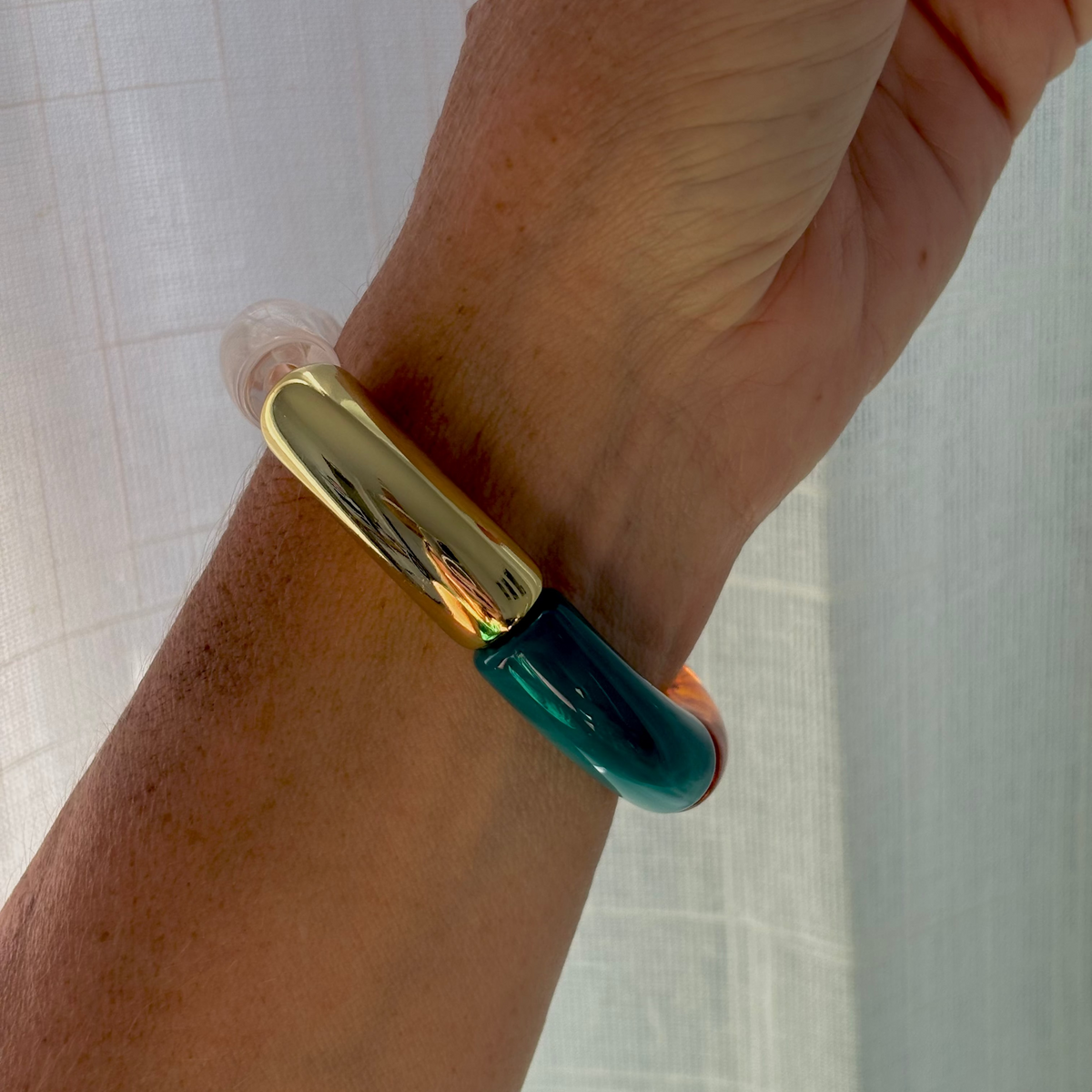 70s Resin Retro Bangle - Multi Coloured