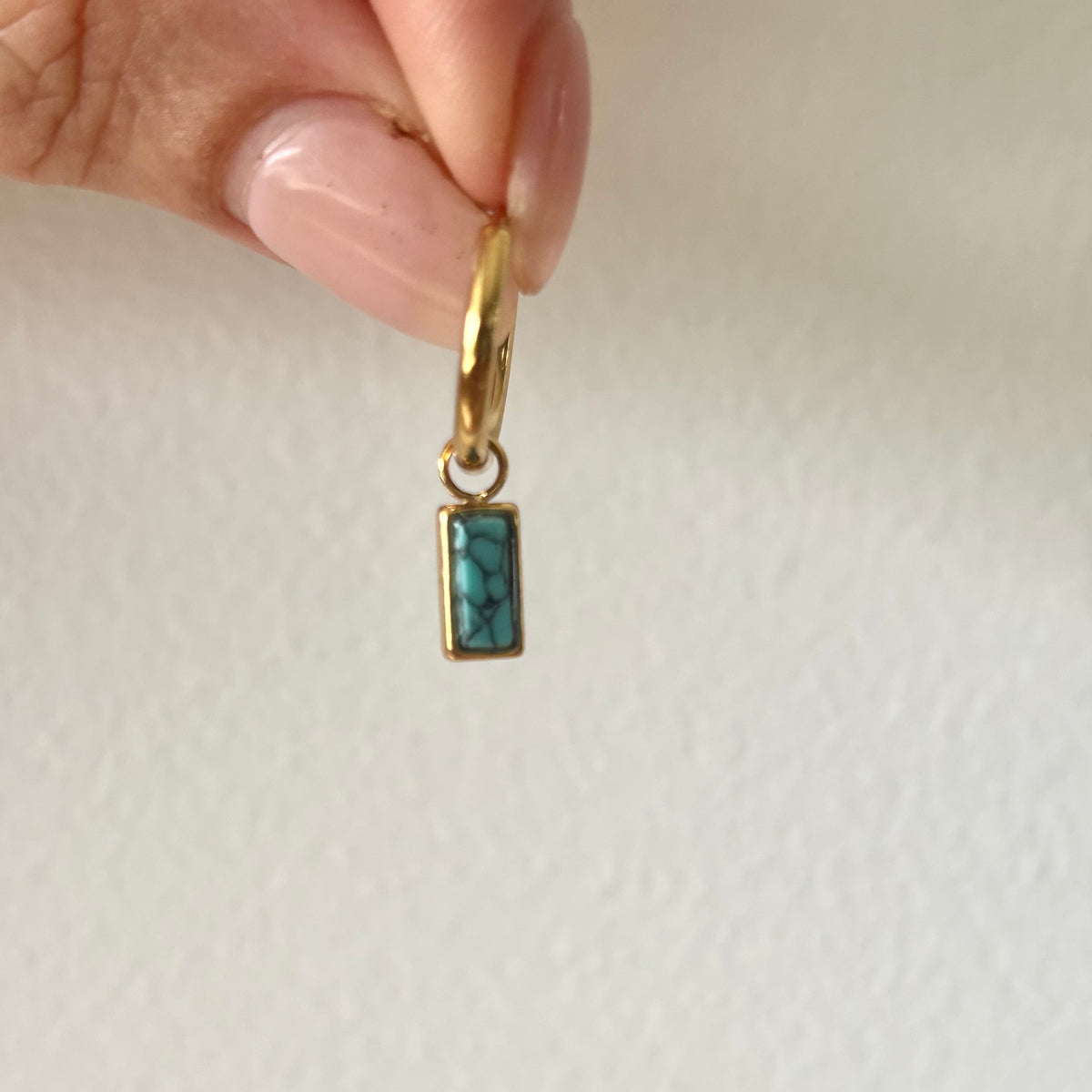 Sienna Huggies - Turquoise Stone