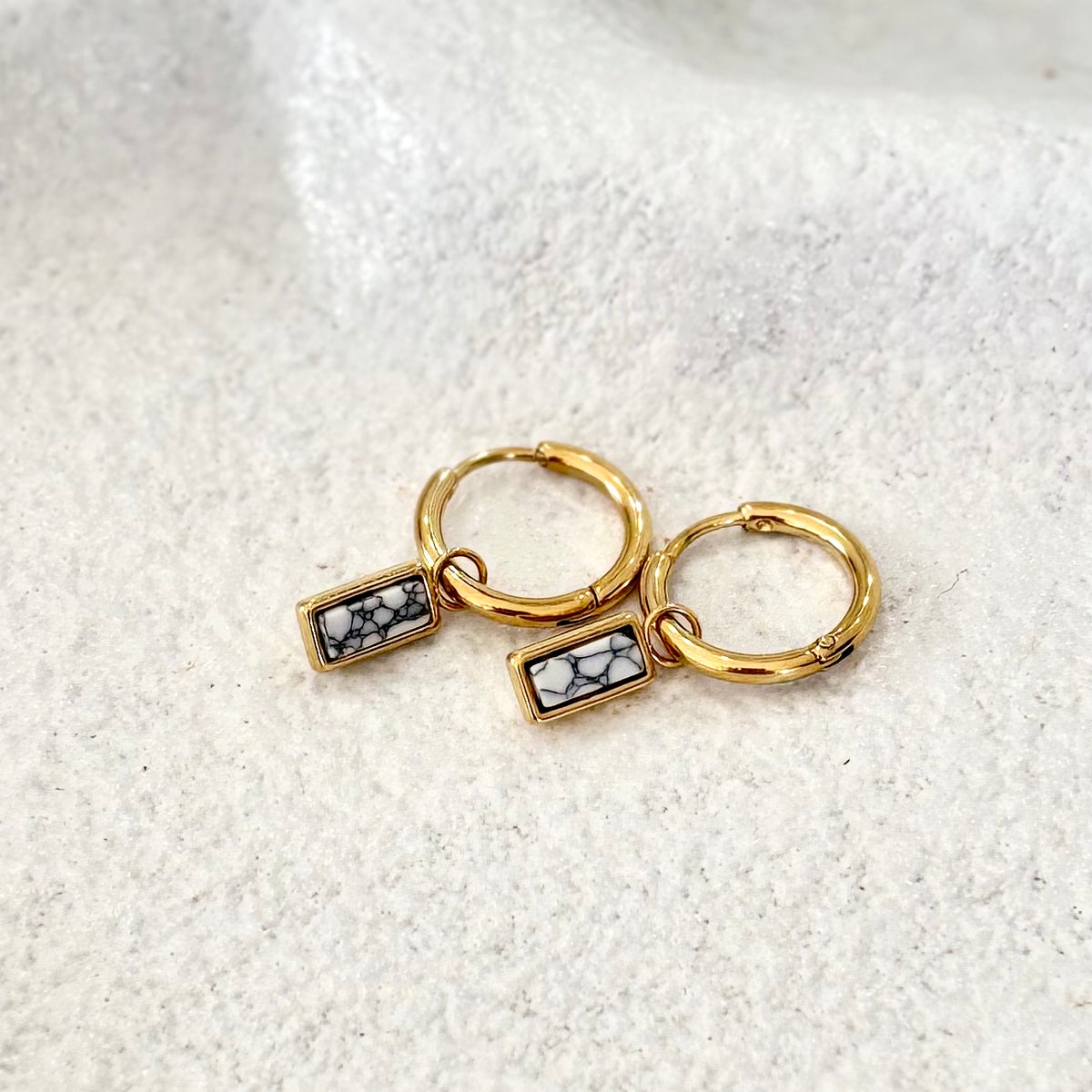 Sienna Huggies - Howlite Stone