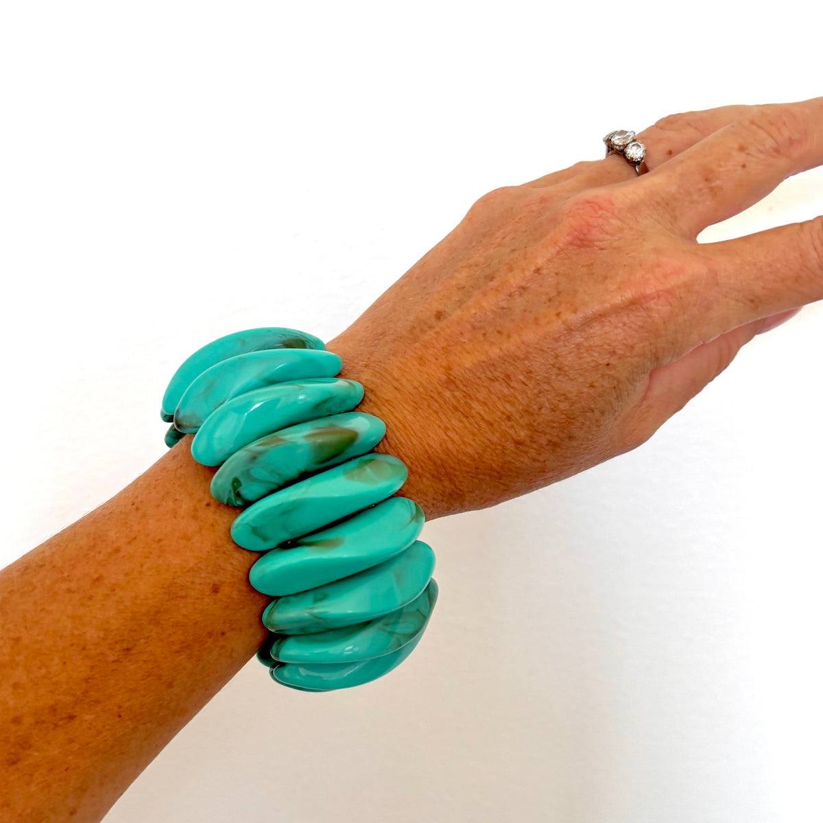 Statement Resin Bangle - Turquoise